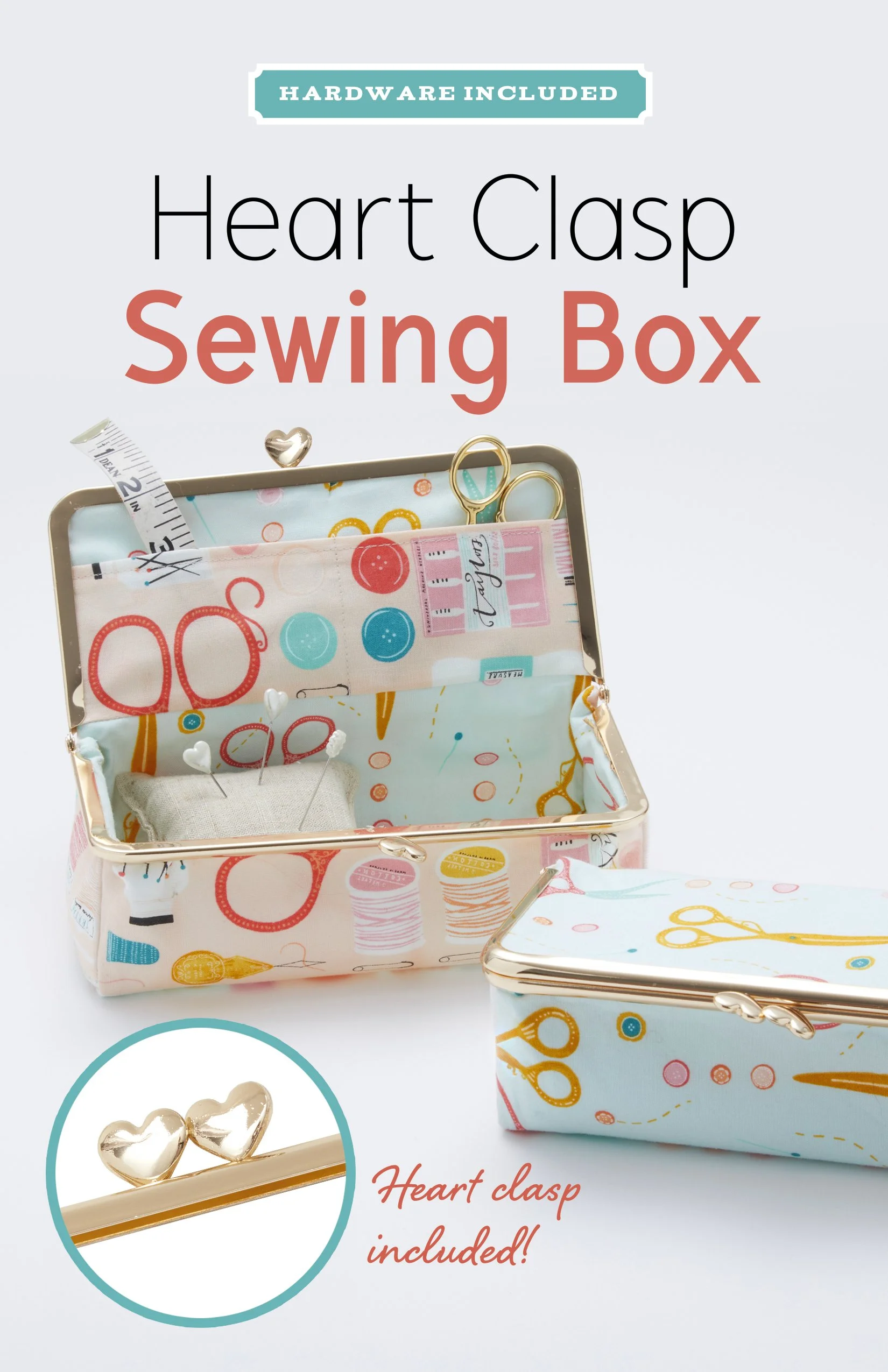 ZW4059 | Heart Clasp Sewing Box Kit — Zakka Workshop Retail
